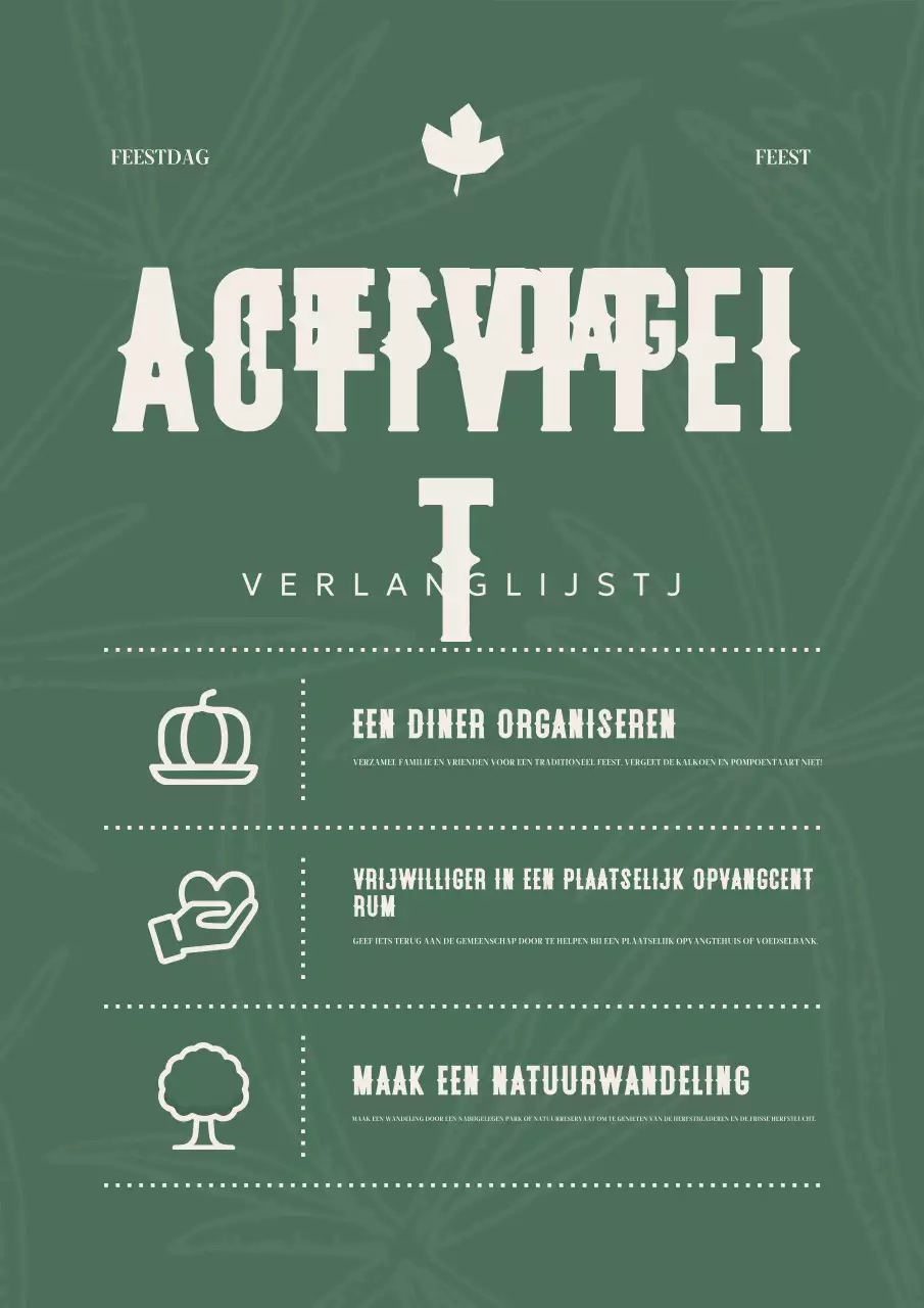groene vintage thanksgiving activiteiten checklist