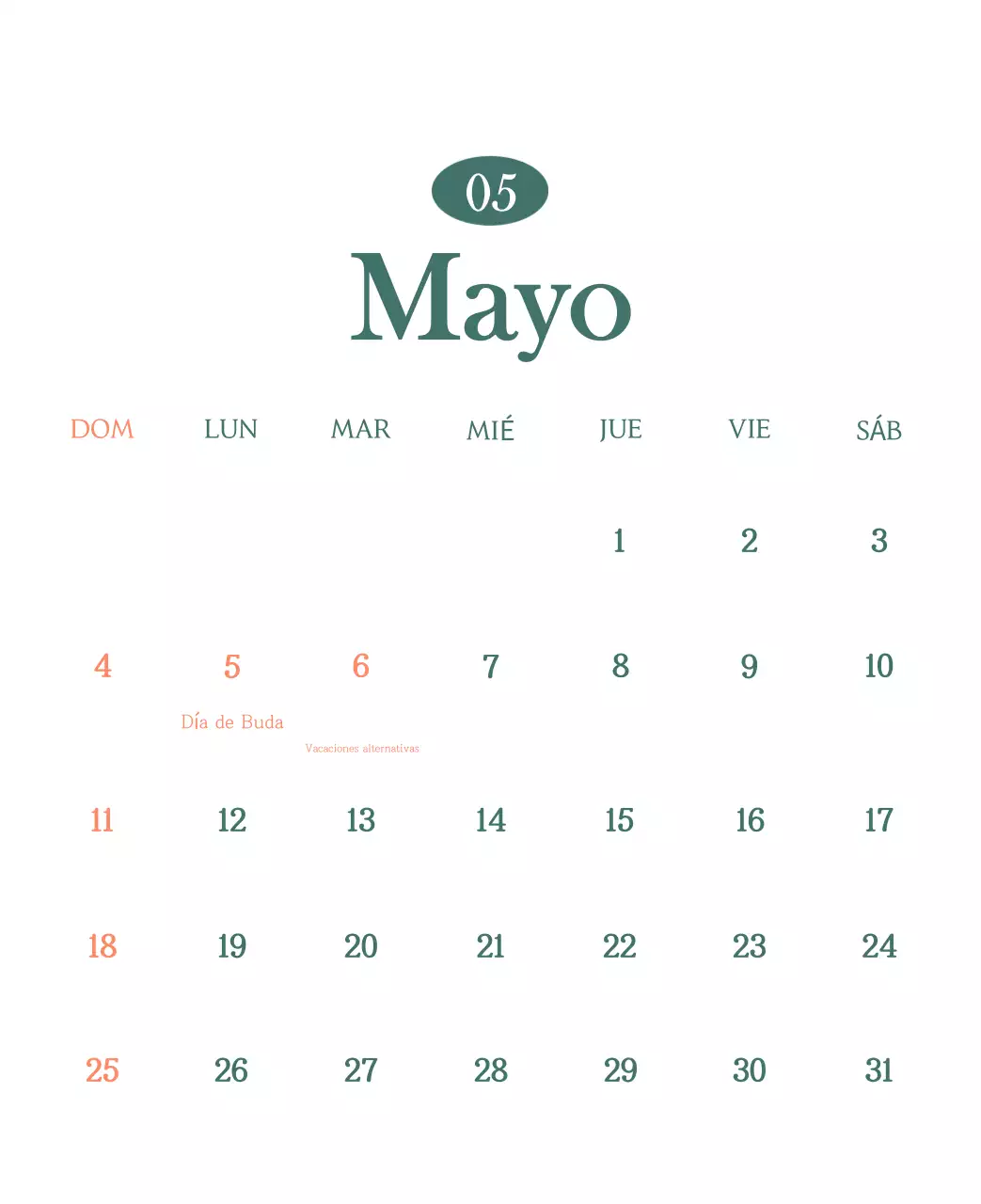 Un moderno calendario de cafeterías con recomendaciones para la bebida del mes