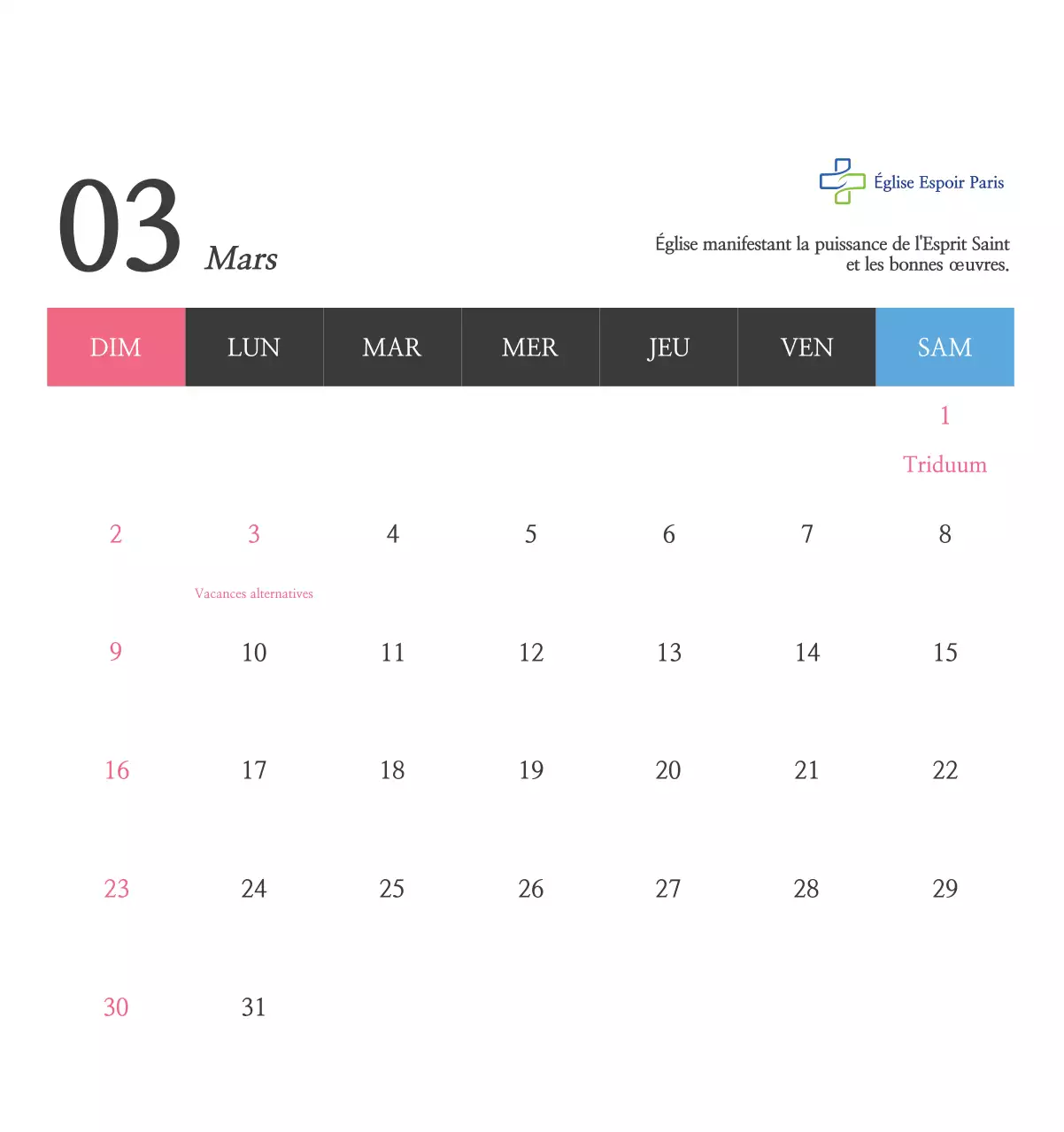 Calligraphie simple Promotion de l'église biblique