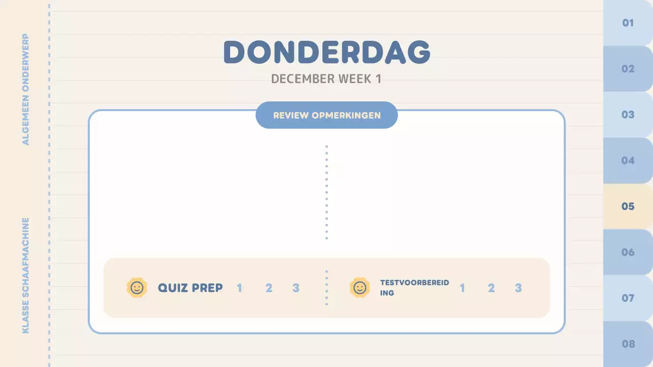 blauwe effen klassenplanner