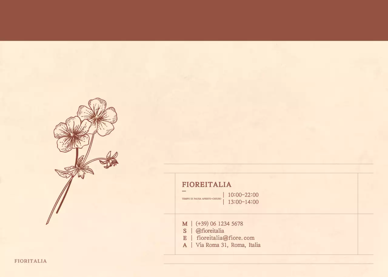 Un calendario sentimentale per fioristi in carta di lana marrone chiaro e marrone.