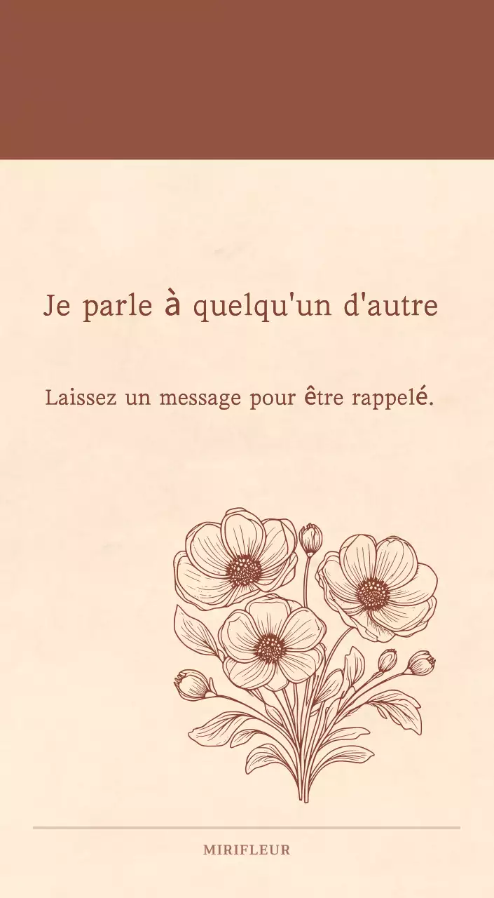 Calendrier sentimental de fleuriste en papier de laine marron clair et marron.