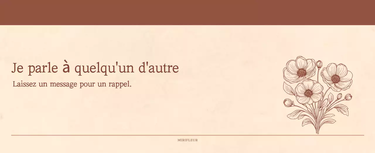 Calendrier sentimental de fleuriste en papier de laine marron clair et marron.