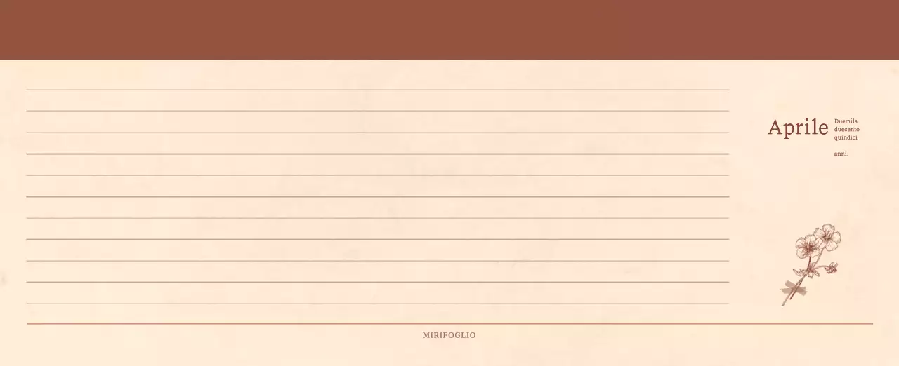 Un calendario sentimentale per fioristi in carta di lana marrone chiaro e marrone.