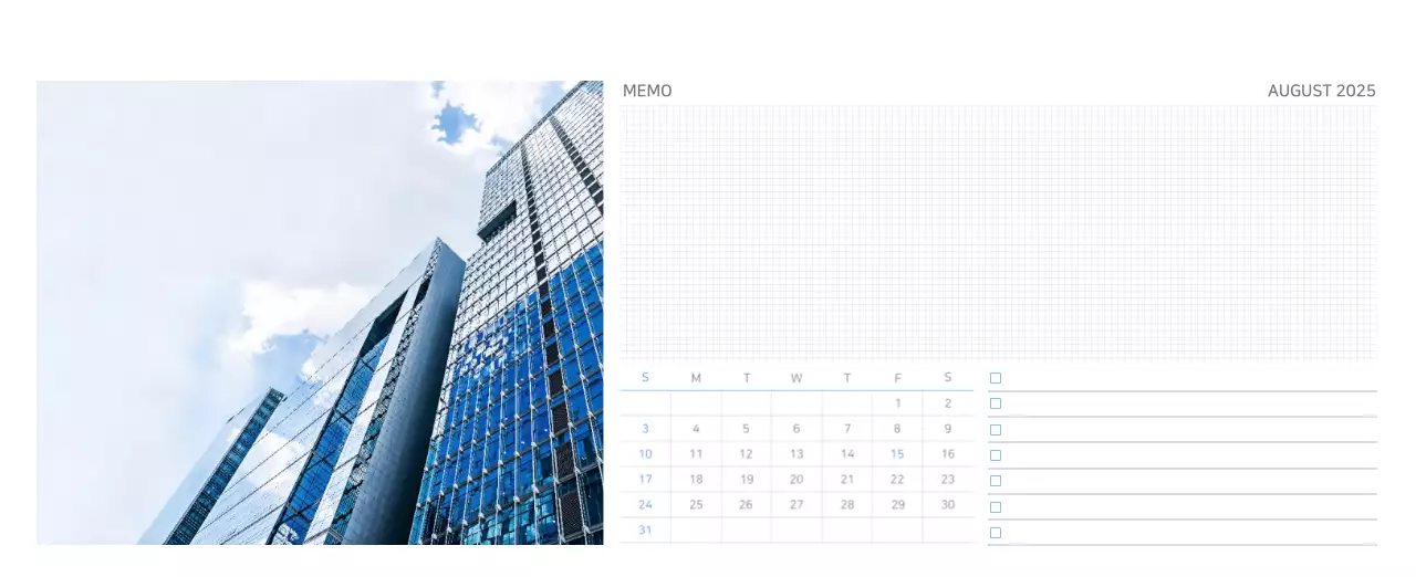 Blauer moderner Kalender Corporate Promotions