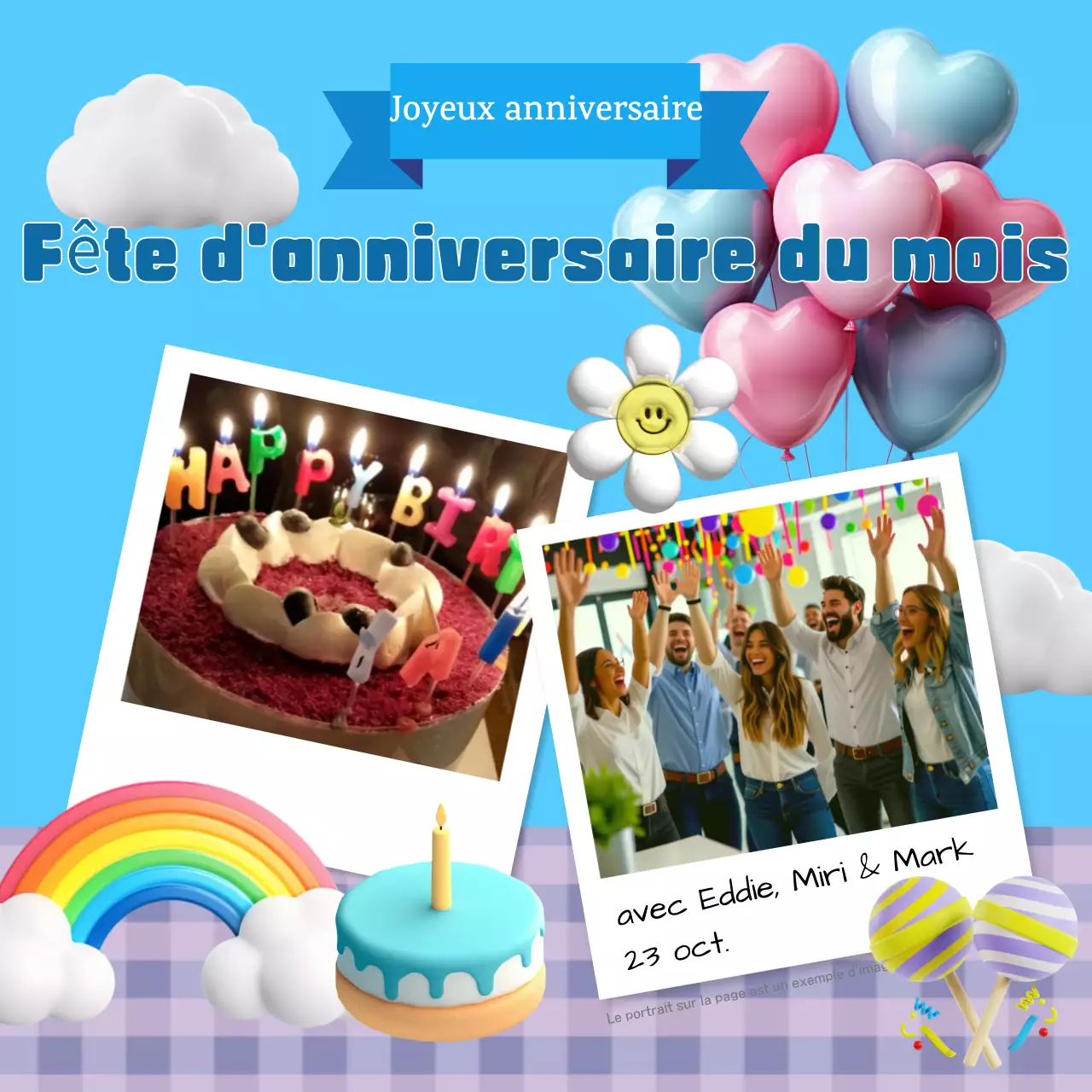 Un anniversaire bleu clair