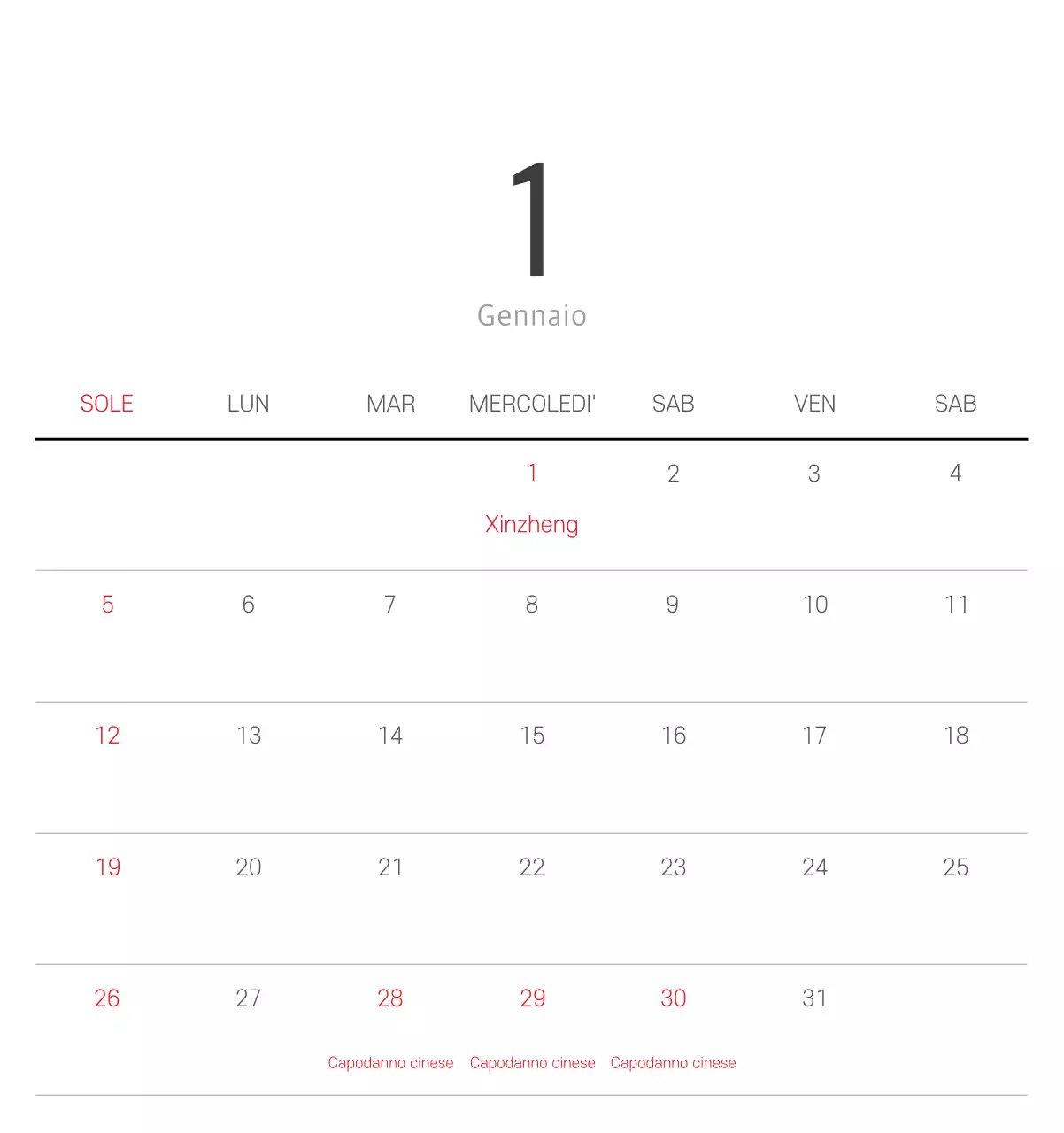 Calendario botanico naturale bianco e pulito