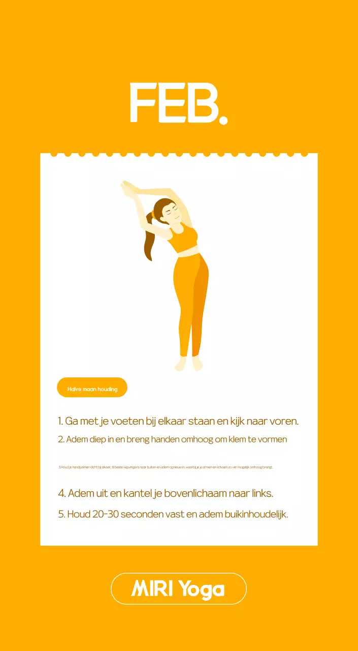 Oranje Minimalistische Yoga Promotiekalender