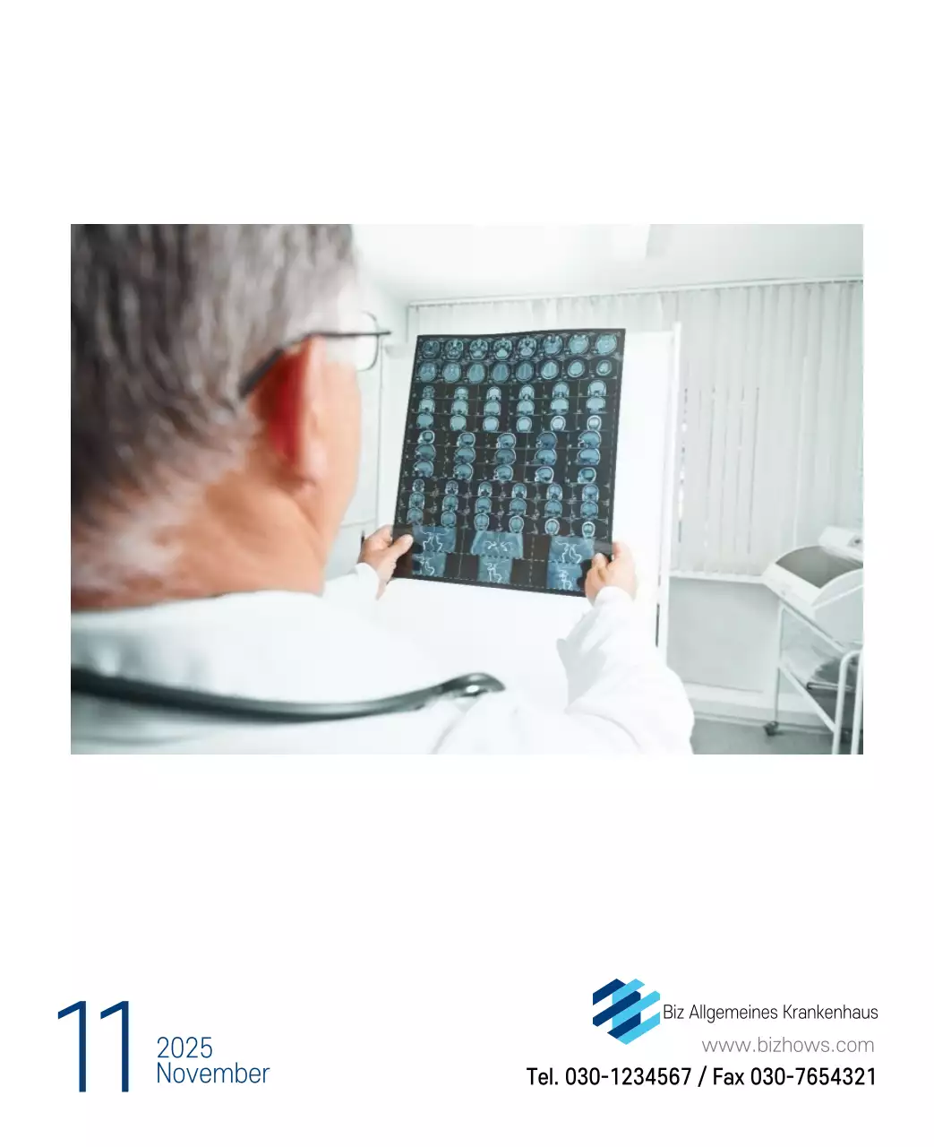 Marineblauer einfacher Krankenhaus-Werbekalender