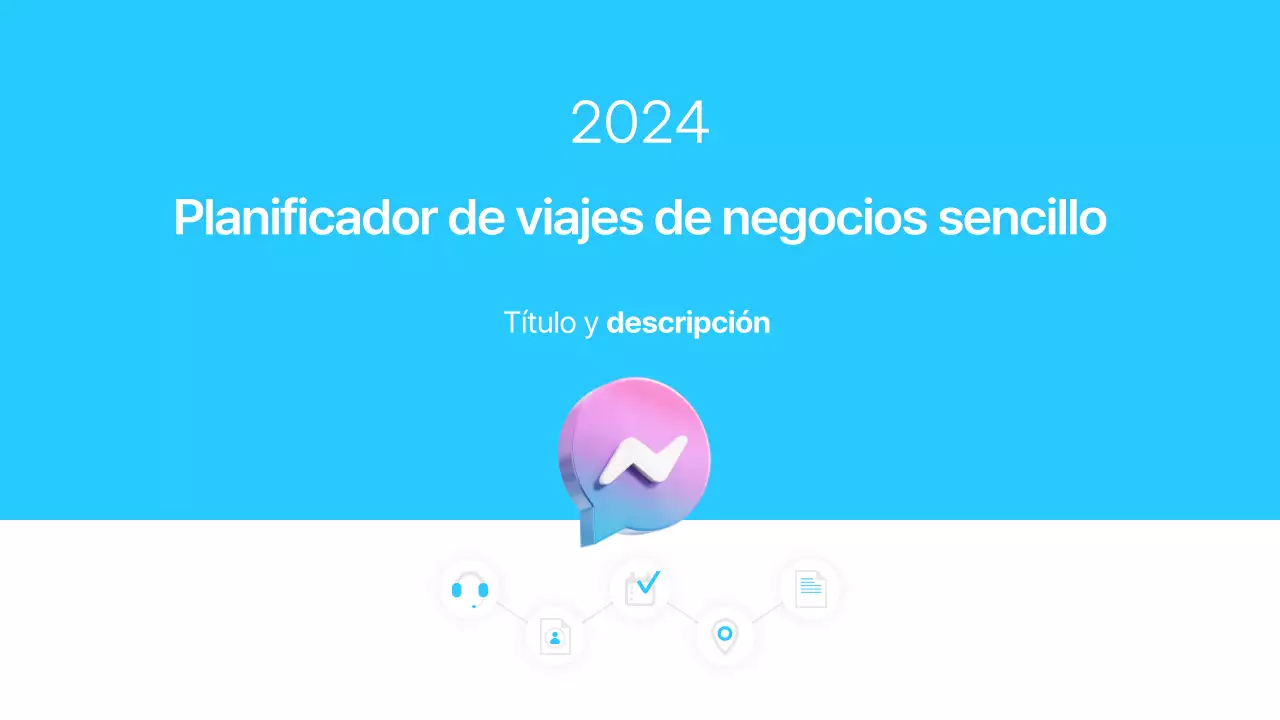Descripción del viaje de negocios minimalista en azul claro