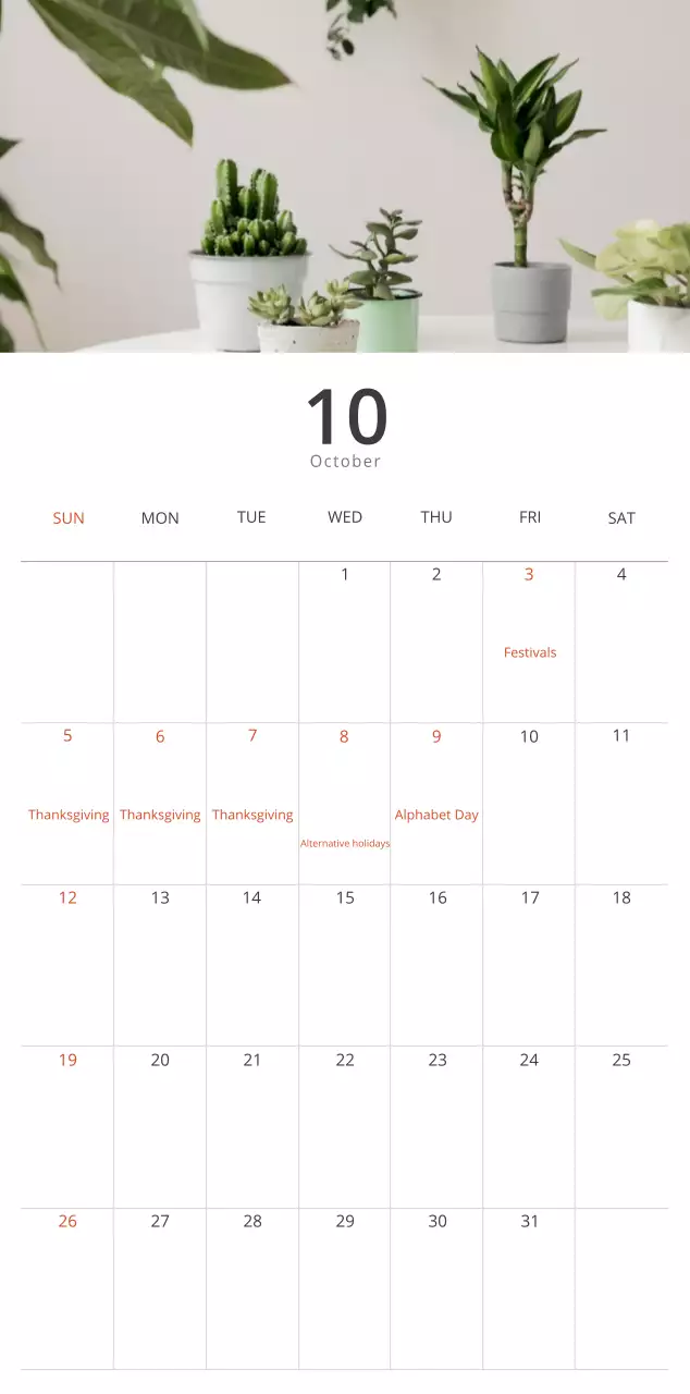 Beige Minimalist Interior Calendar