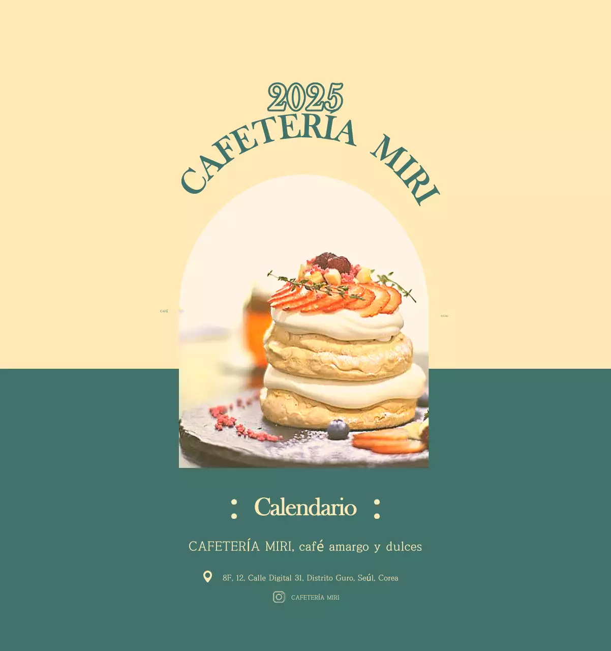 Un moderno calendario de cafeterías con recomendaciones para la bebida del mes