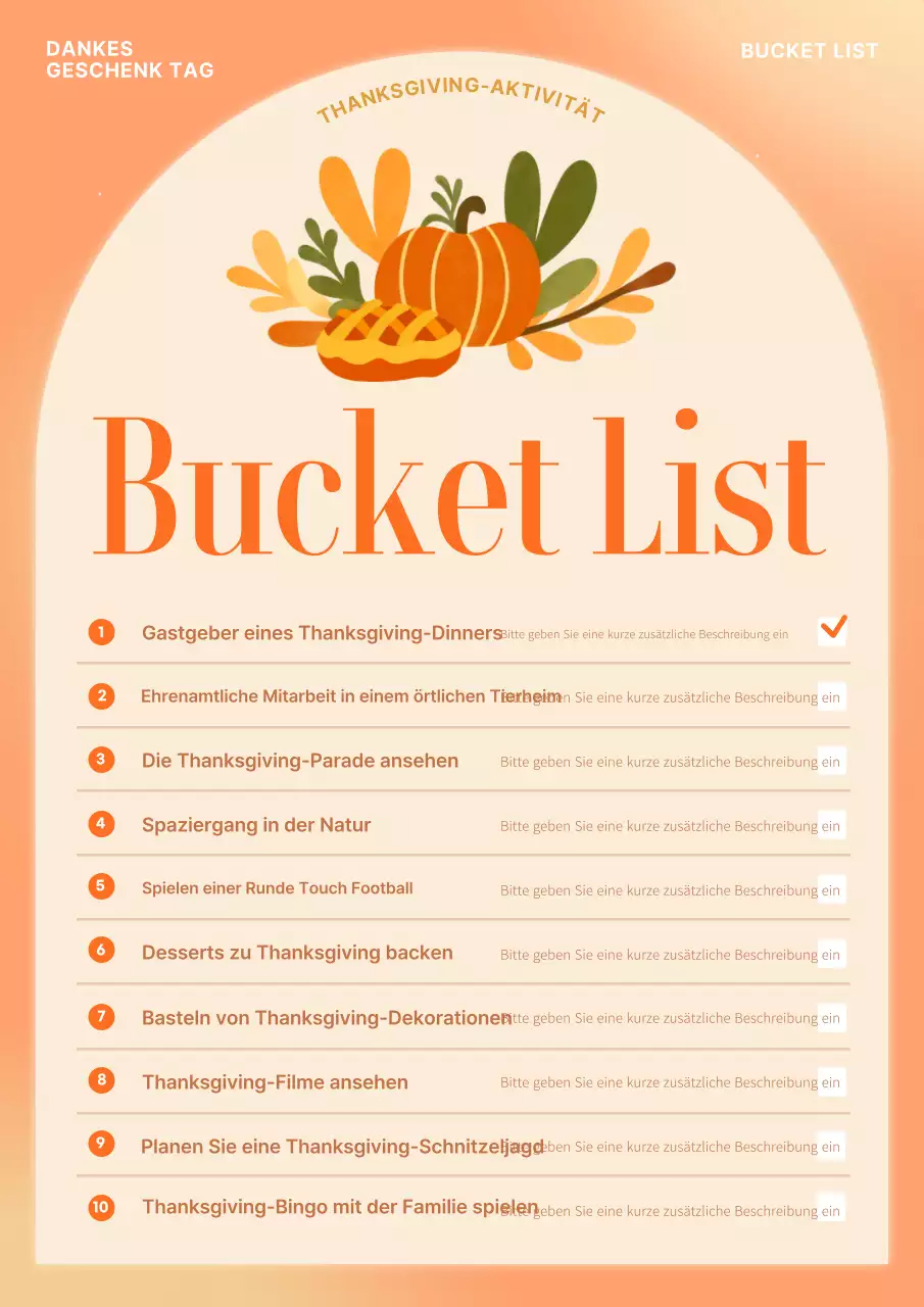 orange traditioneller Urlaubsplaner