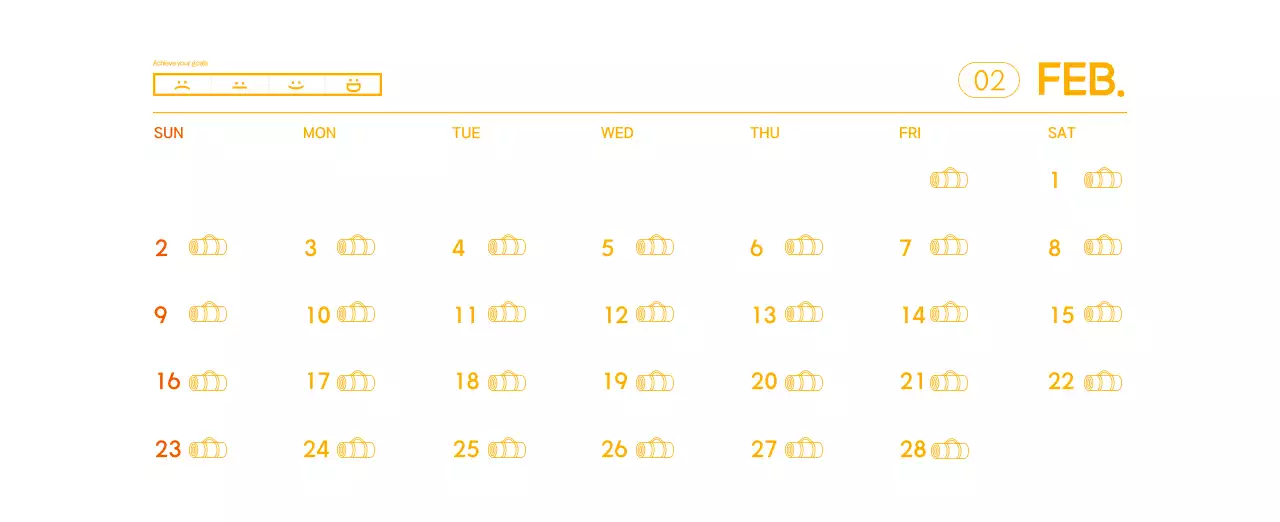 Orange Minimalist Yoga Promotional Calendar