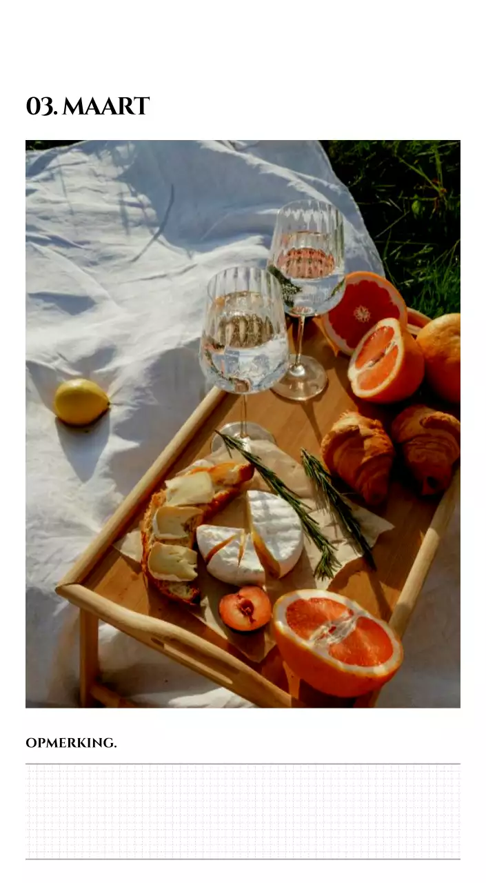 Eenvoudige kalender met zwart-wit emotionele reisfotografie concept