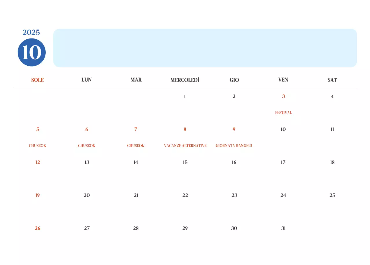 Calendario ospedaliero moderno blu