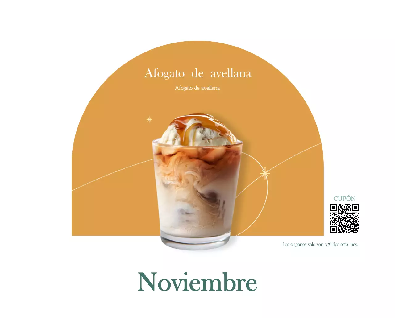 Un moderno calendario de cafeterías con recomendaciones para la bebida del mes