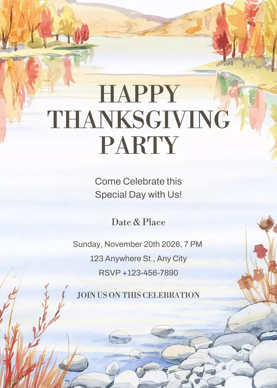 Orange Vintage Thanksgiving Invitation Poster