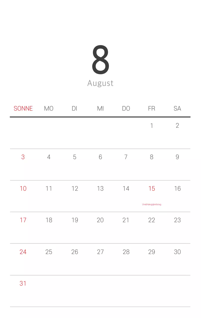 Weißer sauberer botanischer Naturkalender