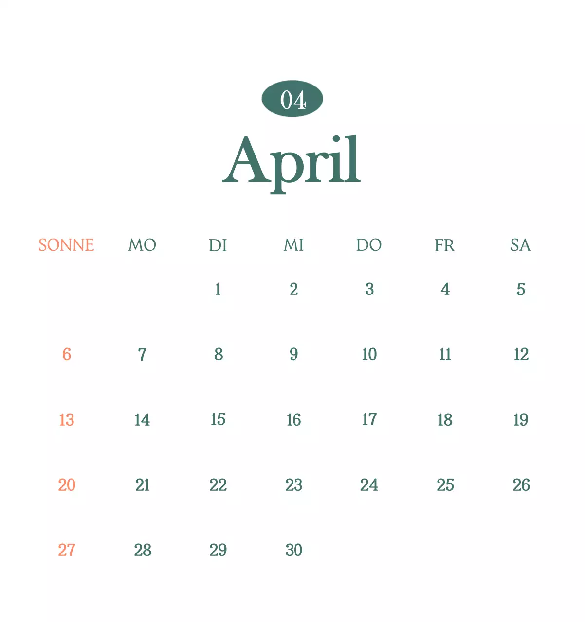 Ein moderner Café-Kalender mit Empfehlungen für das Getränk des Monats