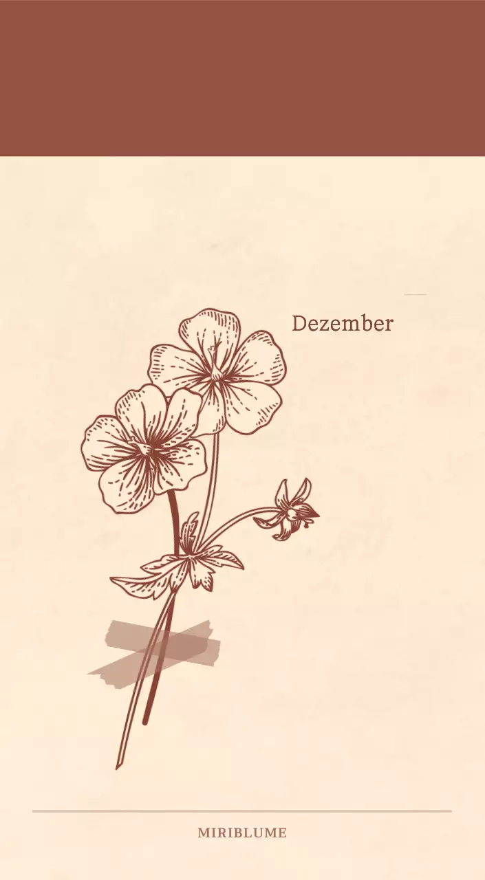 Ein sentimentaler Blumenkalender in hellbraunem und braunem Wollpapierkonzept