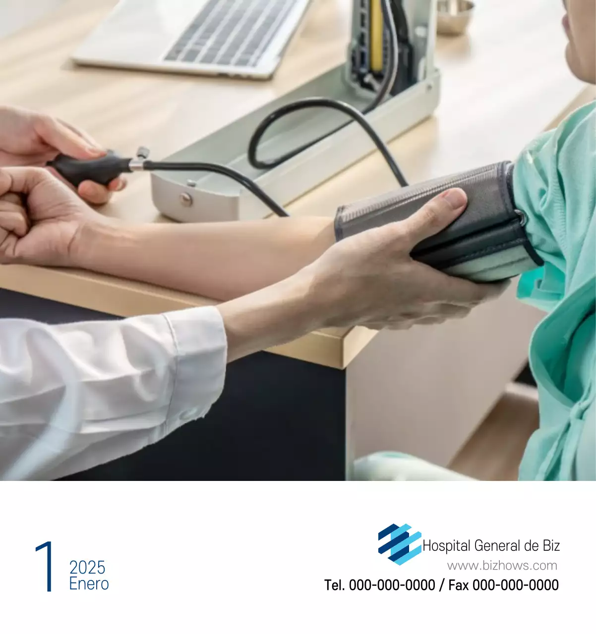 Calendario promocional Hospital Navy White Simple