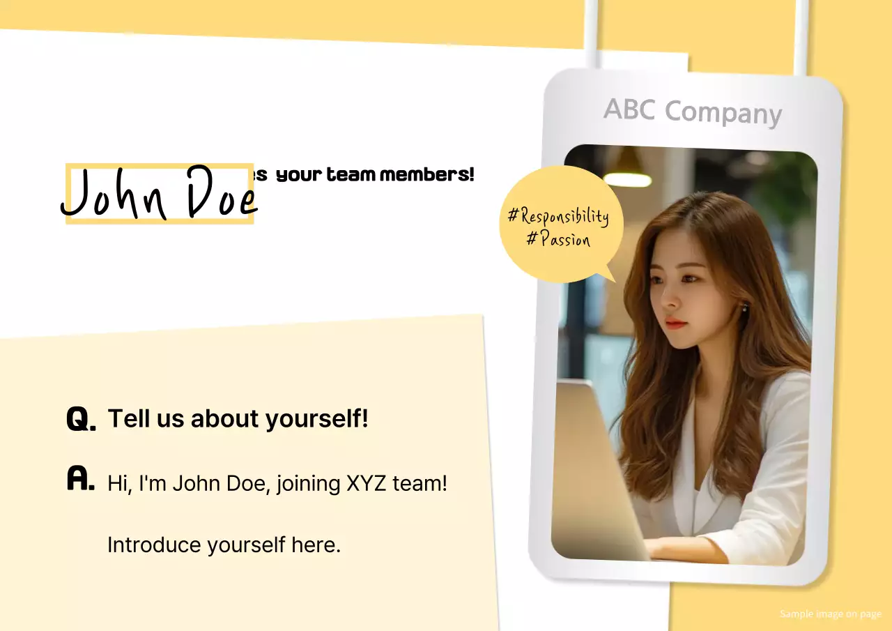 Poster Pengenalan Tim Modern Kuning