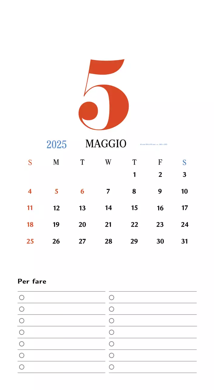 Calendario della memoria di concezione retrò in rosso