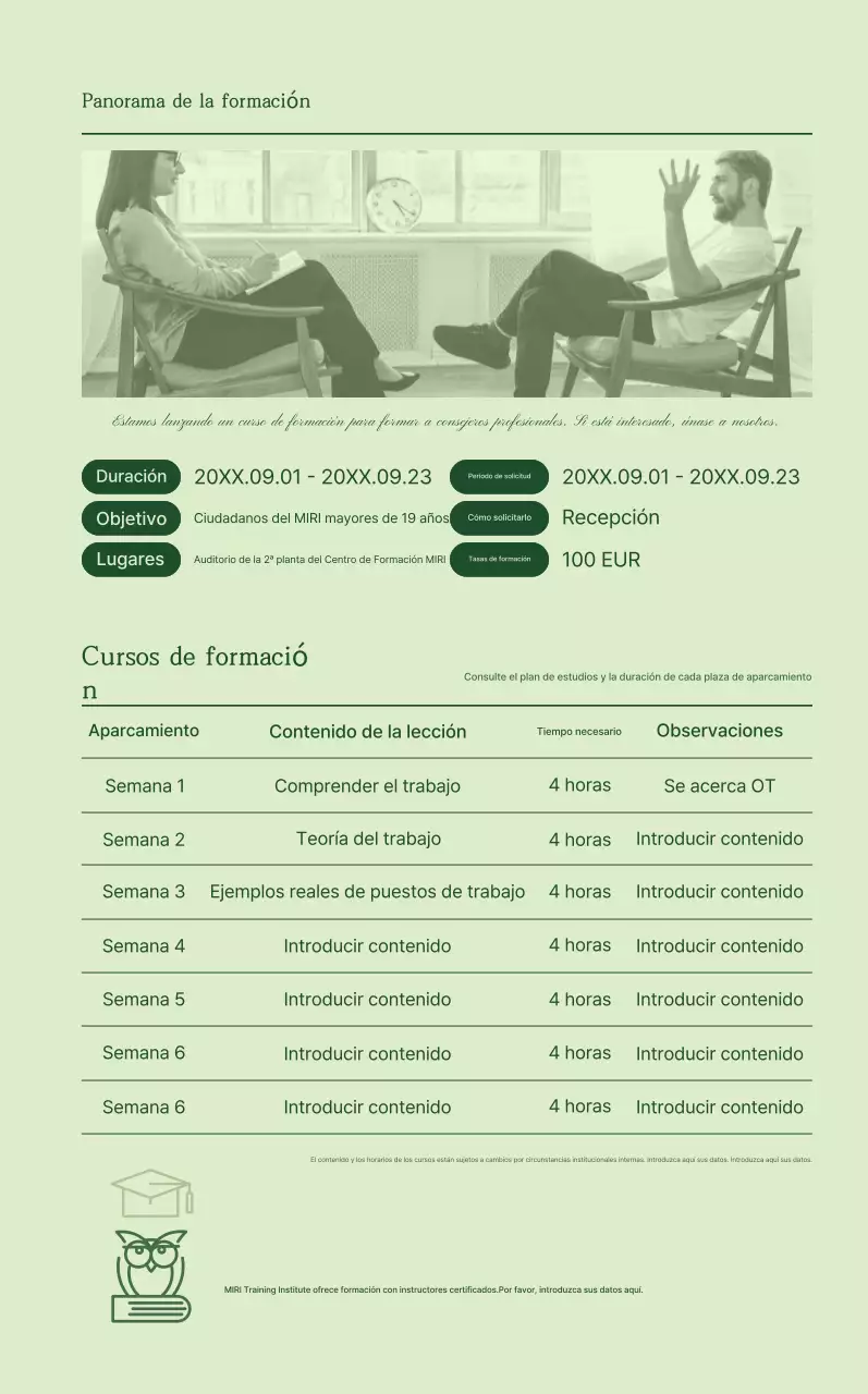 Promover materiales educativos Green Simple