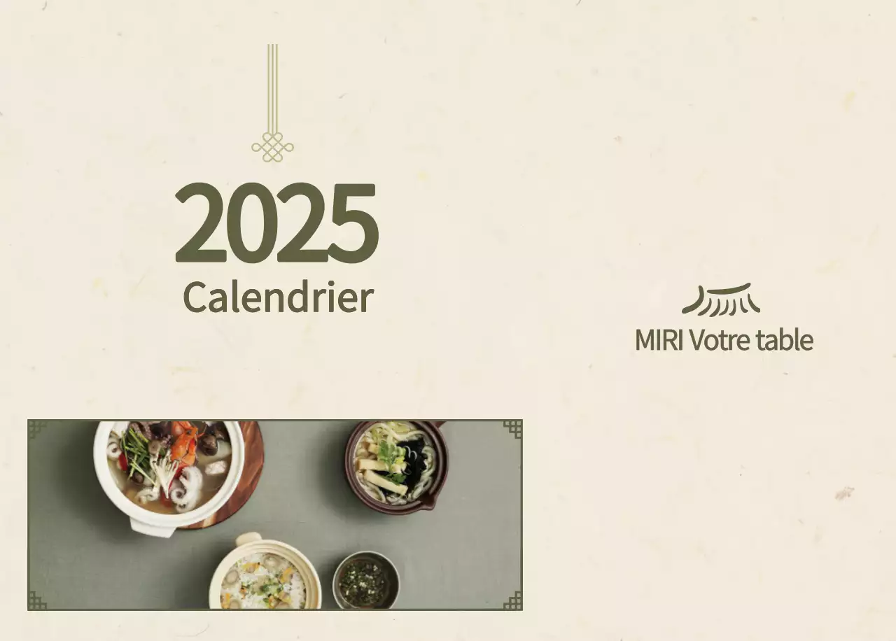 Calendrier de l'alimentation traditionnelle beige