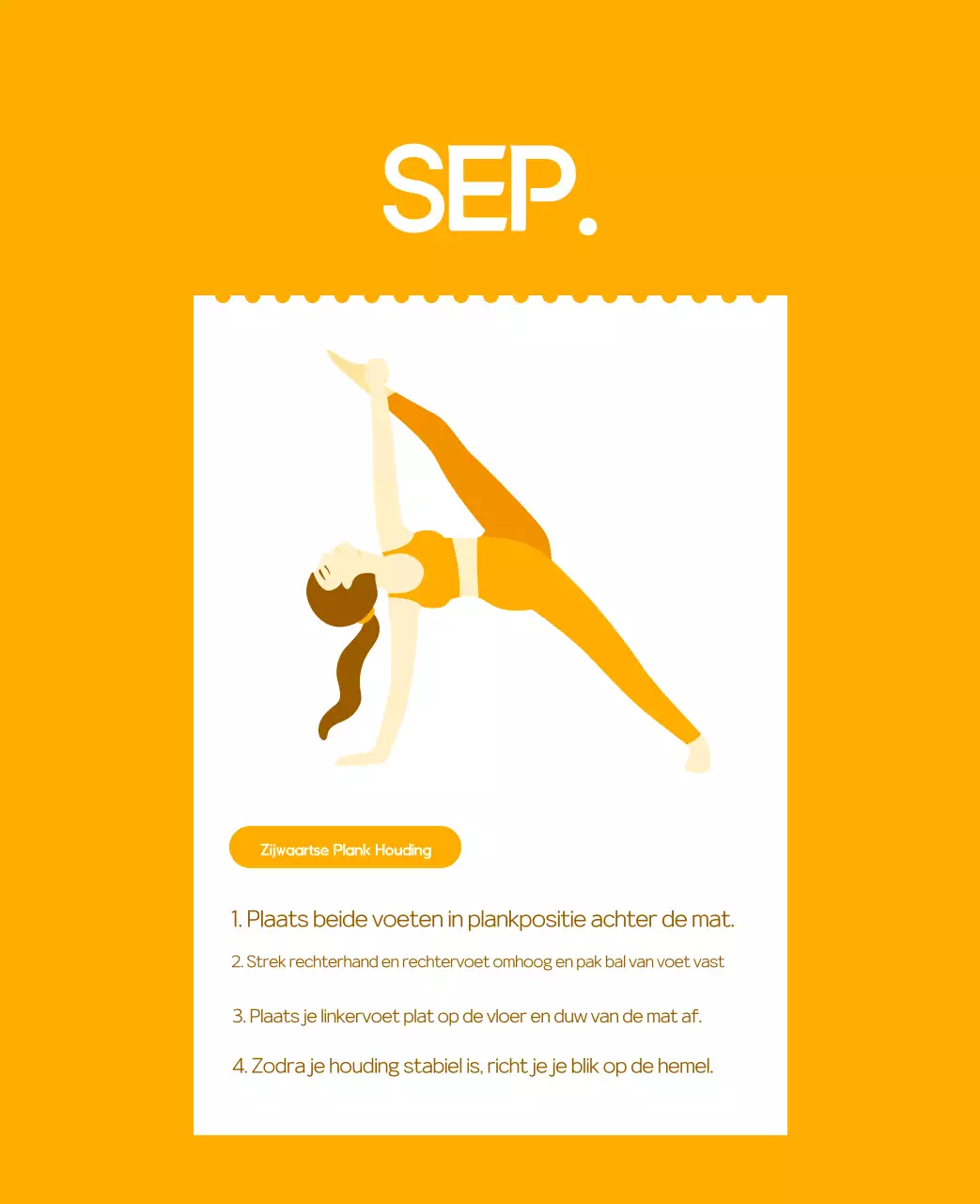 Oranje Minimalistische Yoga Promotiekalender