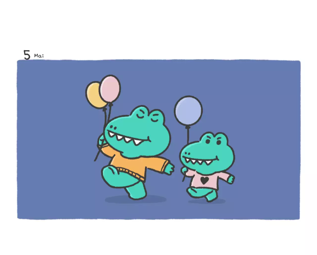 Ein Kalender mit einem niedlichen Ago-Illustrationskonzept