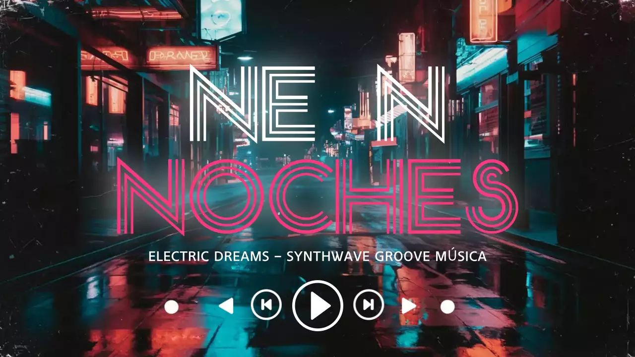 lista de reproducción de música retro de neón