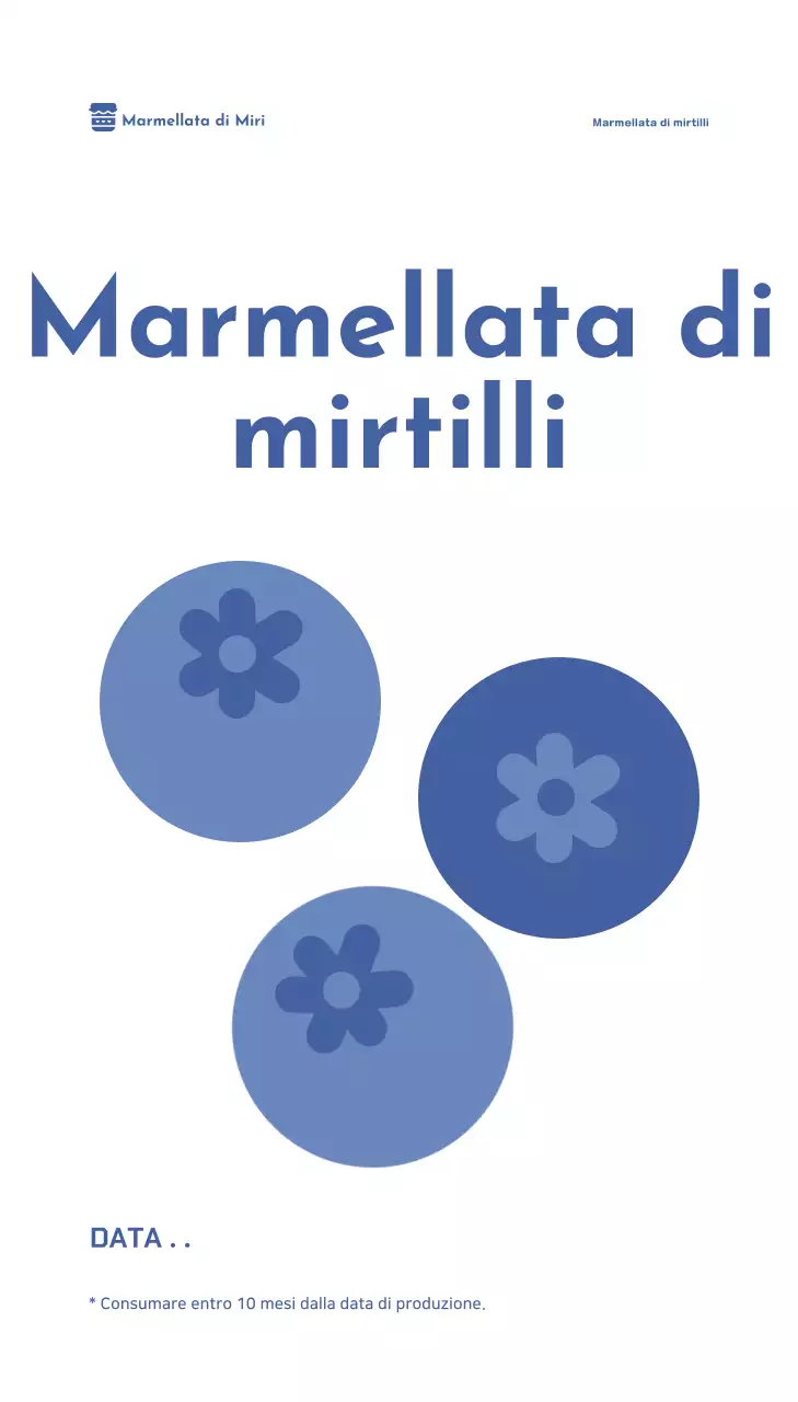 Etichetta blu per confezioni alimentari semplici