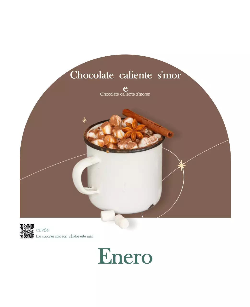 Un moderno calendario de cafeterías con recomendaciones para la bebida del mes