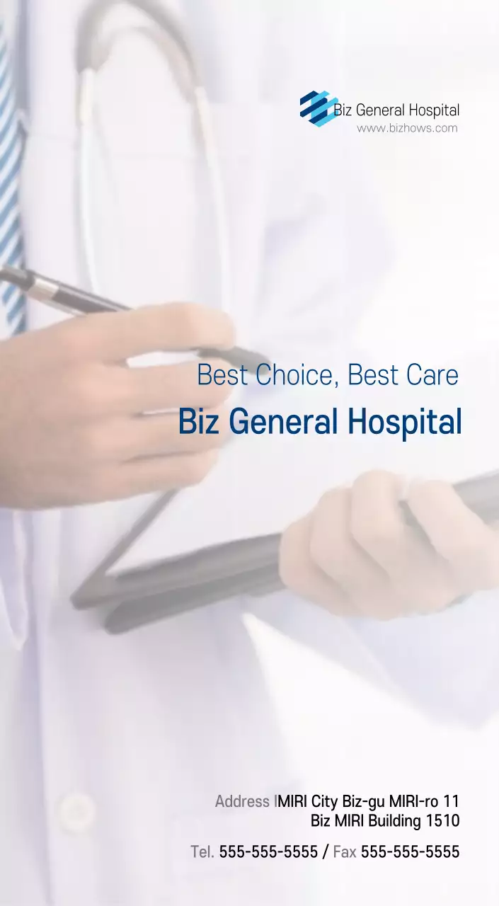 Navy White Simple Hospital Promotional Calendar