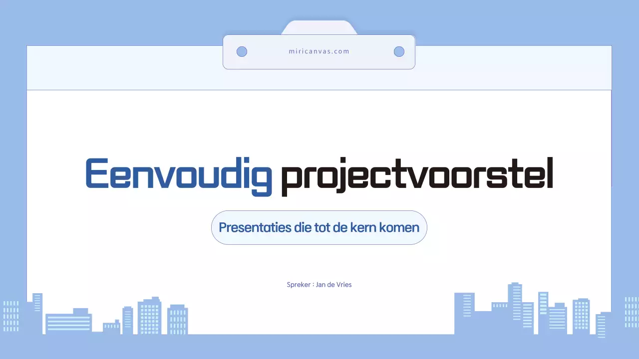 Lichtblauwe eenvoudige voorstelplanning