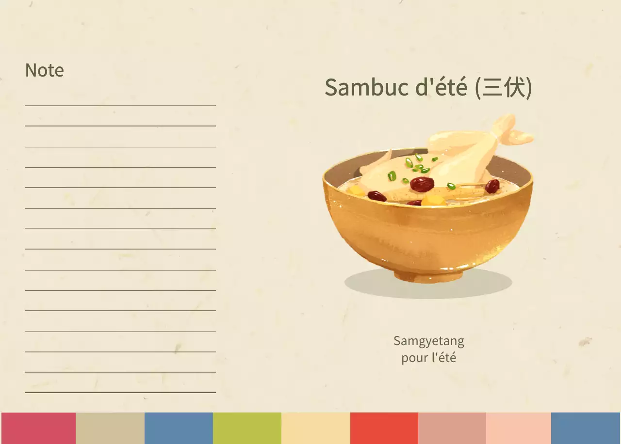 Calendrier de l'alimentation traditionnelle beige