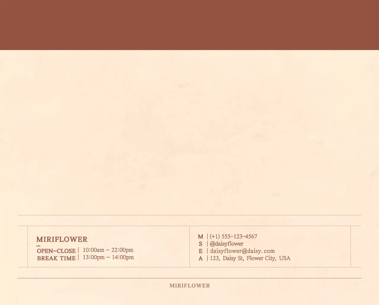 Kalender toko bunga sentimental dengan konsep kertas tenun berwarna coklat muda dan coklat