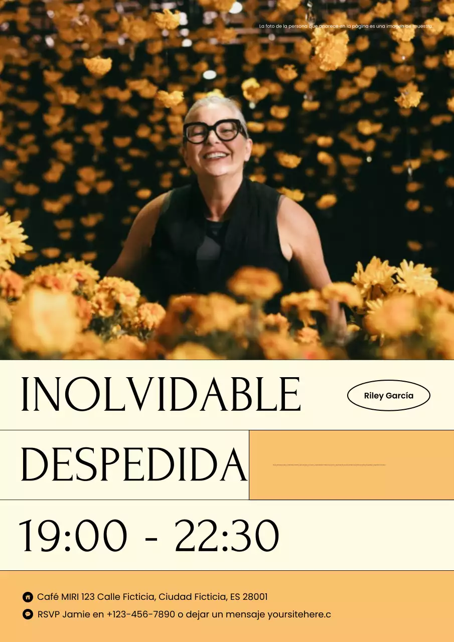 invitación de despedida elegante amarilla