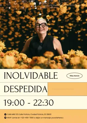 invitación de despedida elegante amarilla