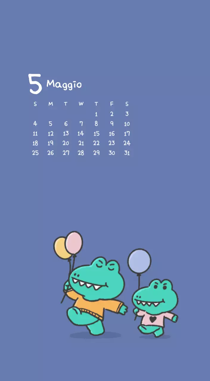 Un calendario con un simpatico concetto di illustrazione di Ago