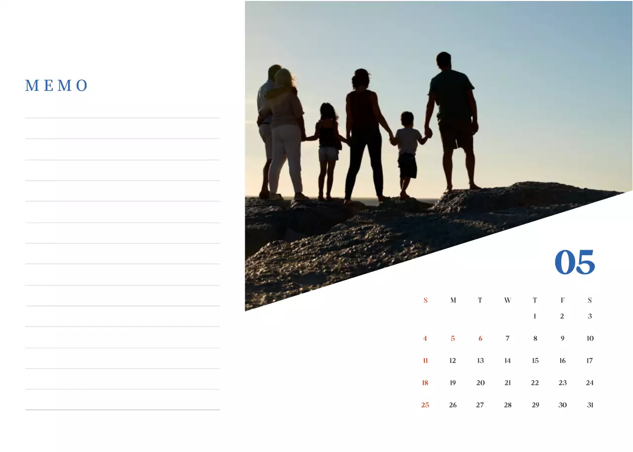 Blauwe moderne ziekenhuiskalender