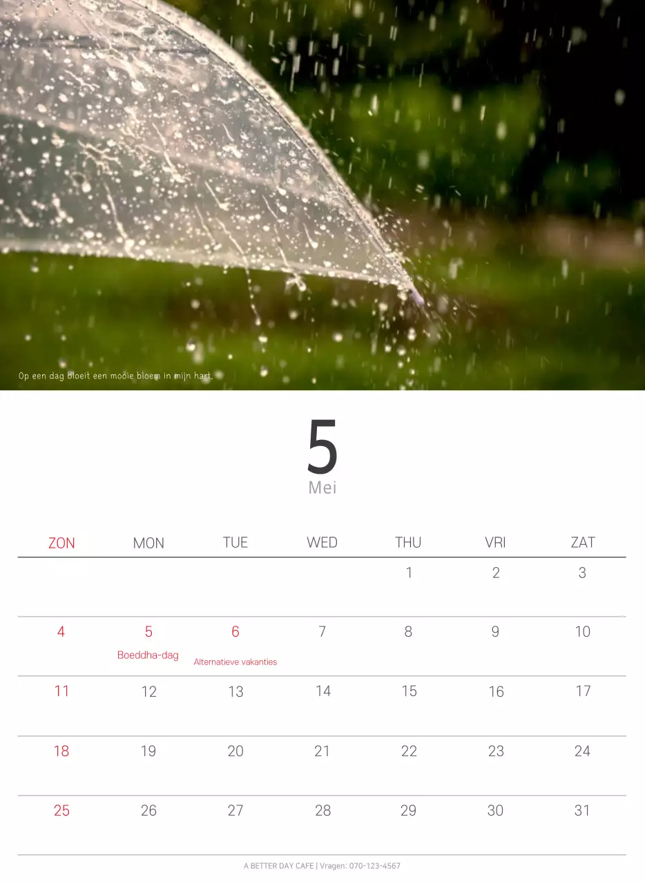 Witte schone botanische natuurkalender