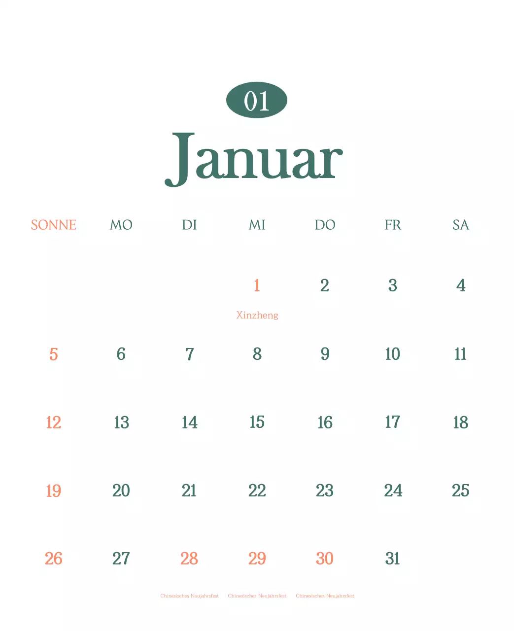 Ein moderner Café-Kalender mit Empfehlungen für das Getränk des Monats