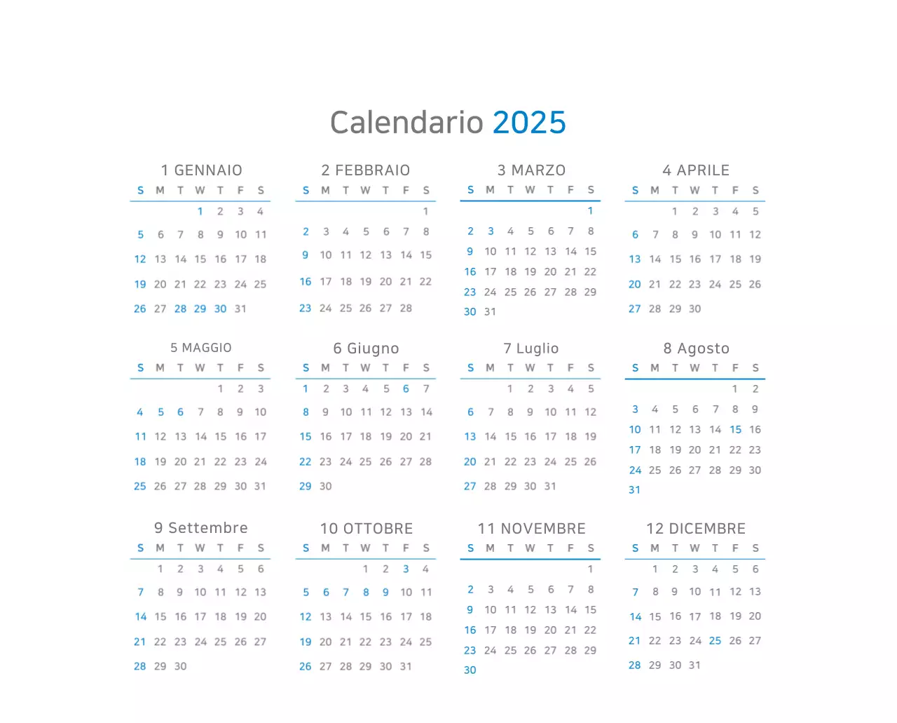 Calendario moderno blu Calendario moderno blu