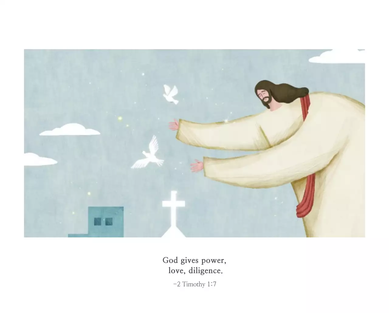 Ilustrasi gereja yang bersih dengan warna pastel