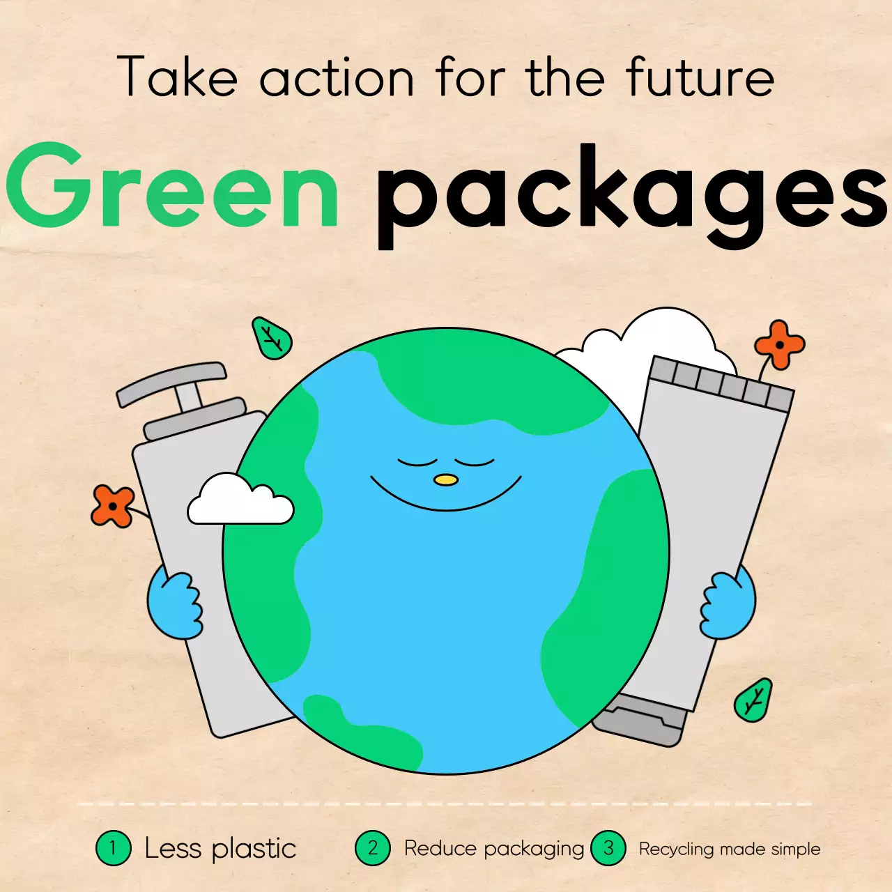 Promote a clean, green and light blue eco-friendly package