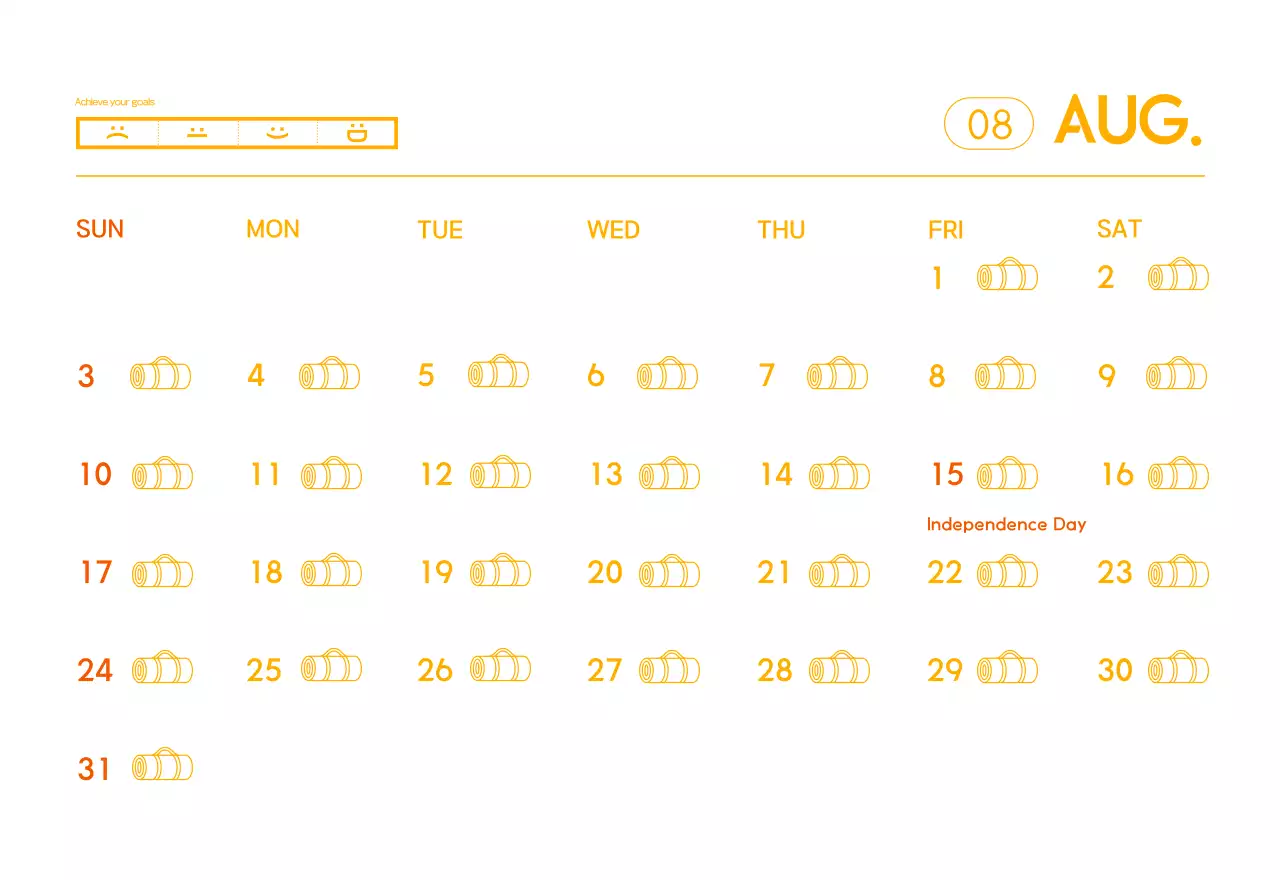 Kalender Promosi Yoga Minimalis Oranye