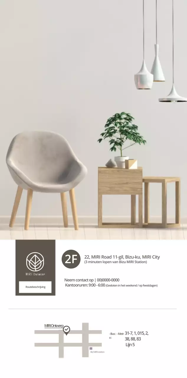 Beige minimalistische interieurkalender